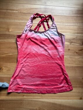 Women’s Pink Ombre Strappy Athletic Tank Top